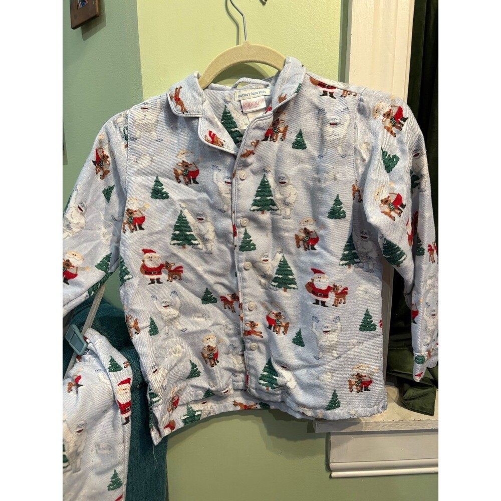Pottery barn kids size 8 Christmas Xmas Rudolph reindeer pjs pajama set